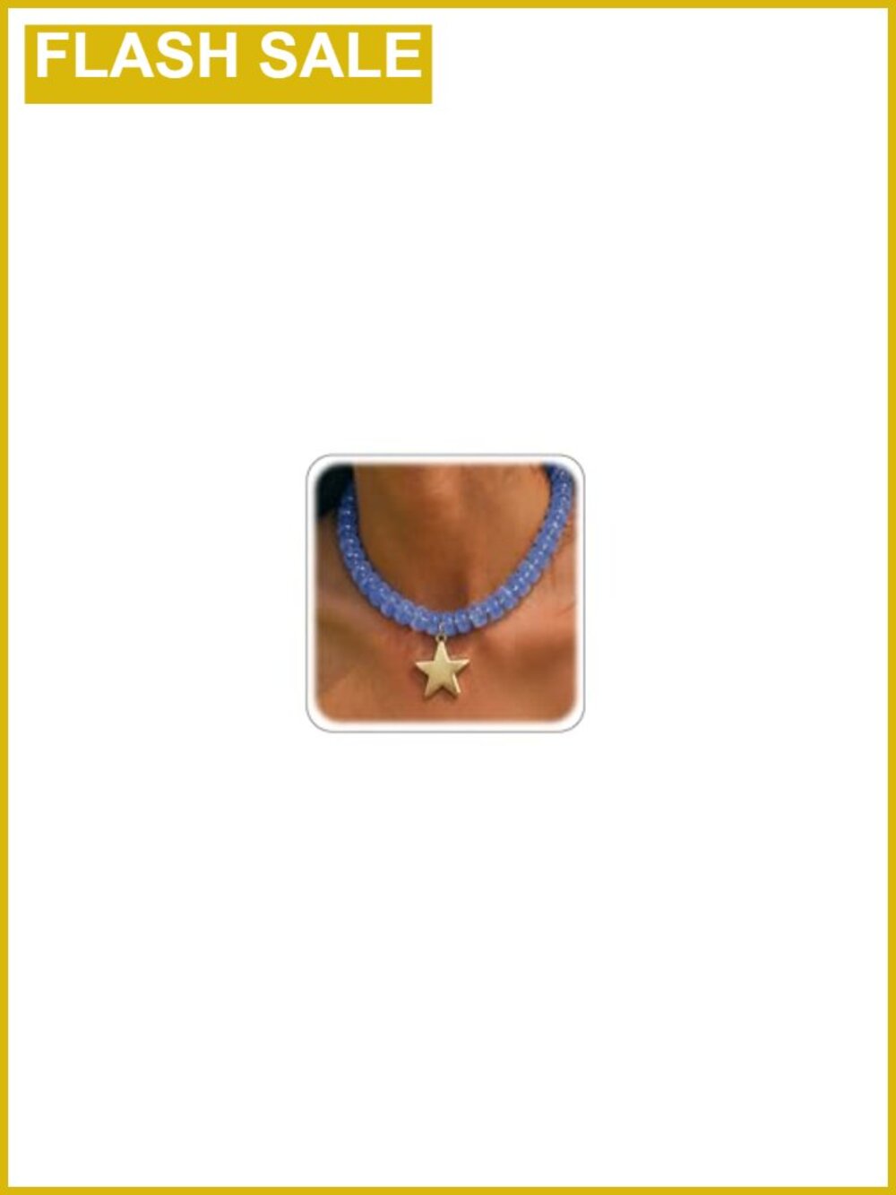 Chunky Beaded Star Statement Necklace Adjustable Boho Beach Jewelry